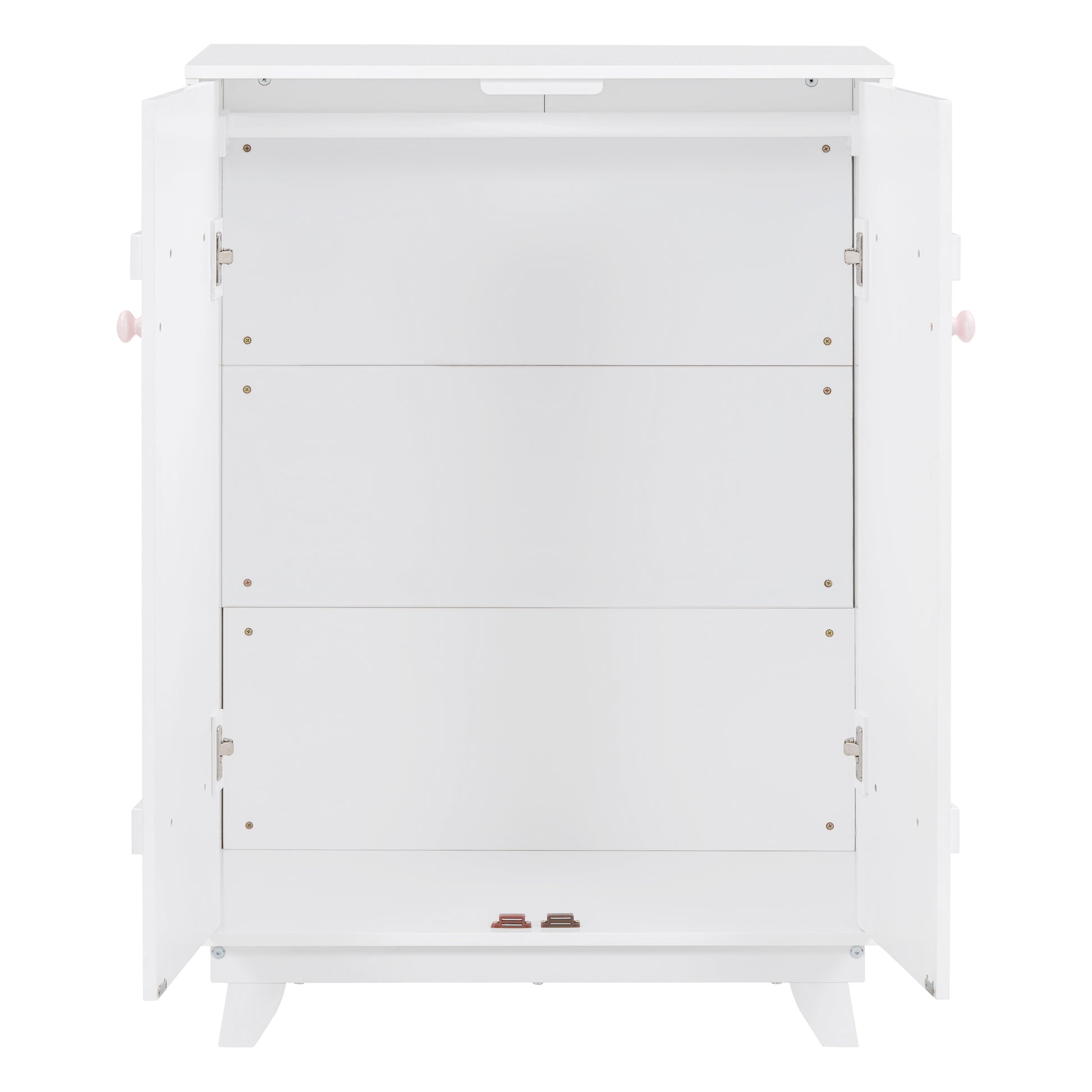 Wooden Wardrobe Cabinet With Hanging Rod, Storage Armoires With Doors ,White White Solid Wood