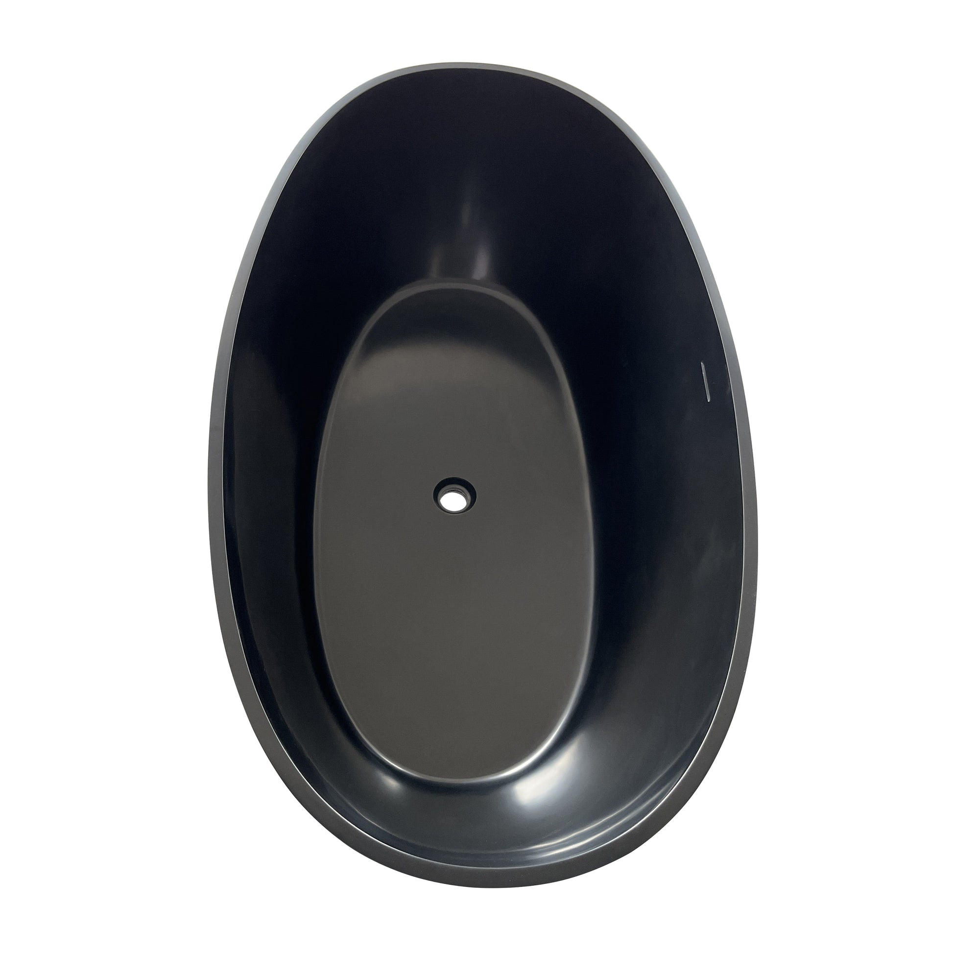 1400Mm Free Standing Artificial Stone Solid Surface Bathtub Matte Black Matte Black Oval Bathroom Freestanding Tubs Matte Less Than 59 In Classic,Luxury,Modern Soaking Center Solid Surface Solid Surface