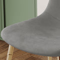 Fabric Dining Chairs Set Of 4, Upholstered Armless Accent Chairs, Classical Appearance And Metal Legs Grey Fabric Metal