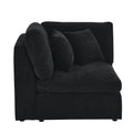 6 Seats Modular L Shaped Sectional Sofa With Ottoman,10 Pillows, Oversized Upholstered Couch W Removabled Down Filled Seat Cushion For Living Room, Chenille Black Black Chenille Wood Primary Living Space Soft Pillow Back Eucalyptus Square Arms Foam