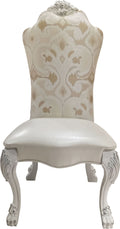 Dresden Side Chair Set 2 , Fabric & Bone White Finish Dn02242 White Fabric