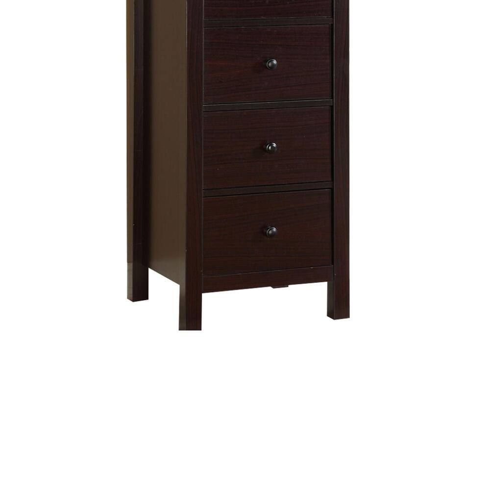 Transitional Espresso Compact Design 5 Drawer Chest Bedroom Small Living Space Chest Of Drawers Espresso Bedroom Contemporary,Modern,Transitional Solid Wood