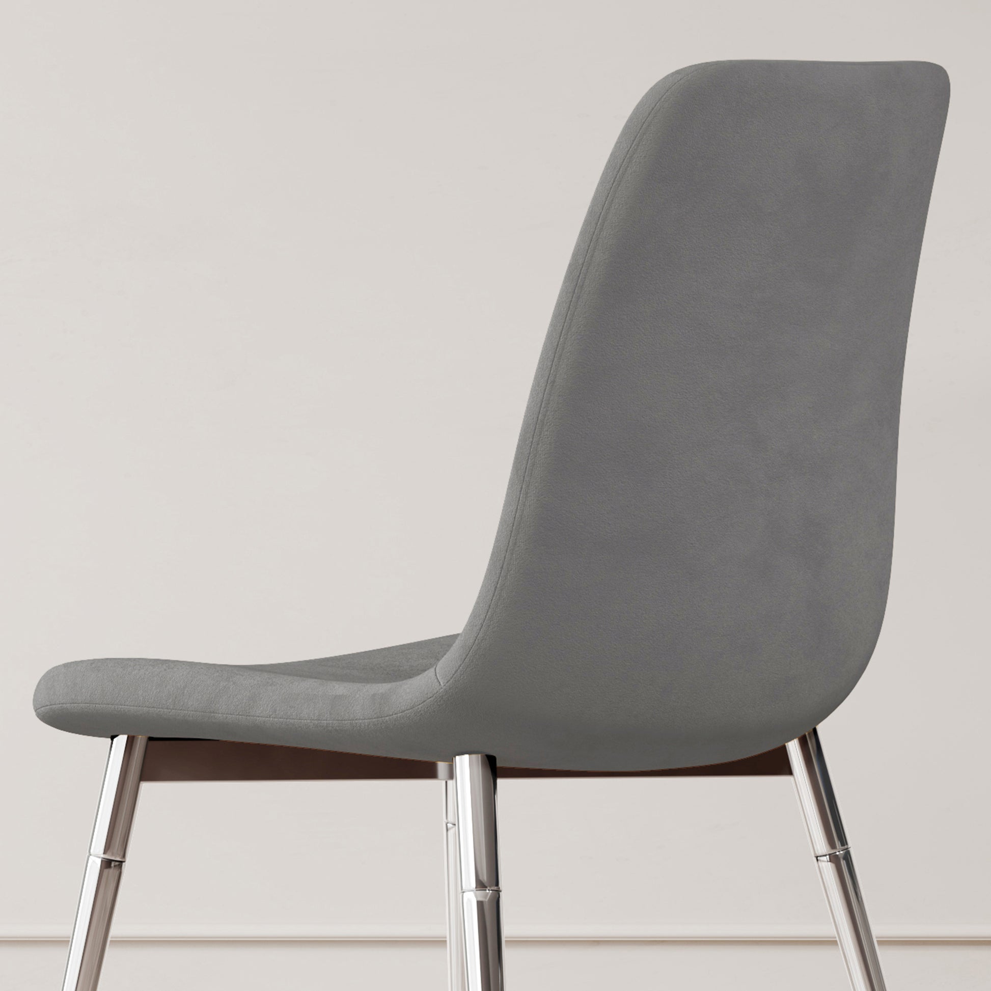 Dining Table Set Of 5, 0.32" Thick Tempered Glass Top Dining Table With Metal Legs And Four Fabric Dining Chairs, Table Size: 62.99" L X 35.43" W X 29.92" H Silver Tempered Glass