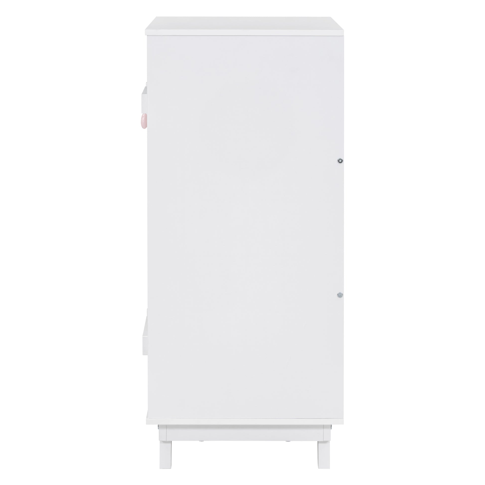 Wooden Wardrobe Cabinet With Hanging Rod, Storage Armoires With Doors ,White White Solid Wood