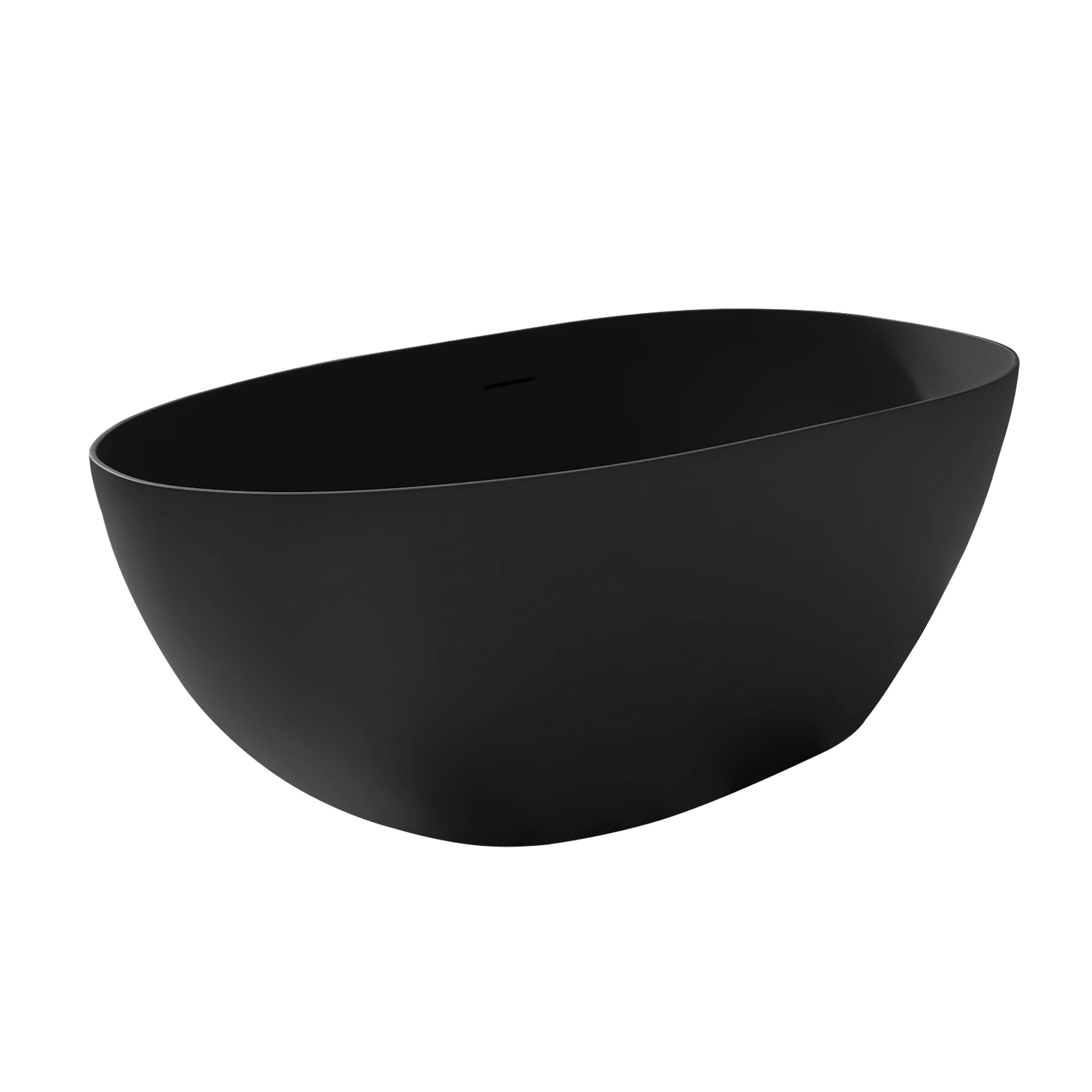 1500Mm Small Size Solid Surface Stone Bathroom Freestand Bathtub Matte Black Matte Black Oval Bathroom Freestanding Tubs Matte 59 61 In Chinese,Luxury,Modern Soaking Center Solid Surface Solid Surface