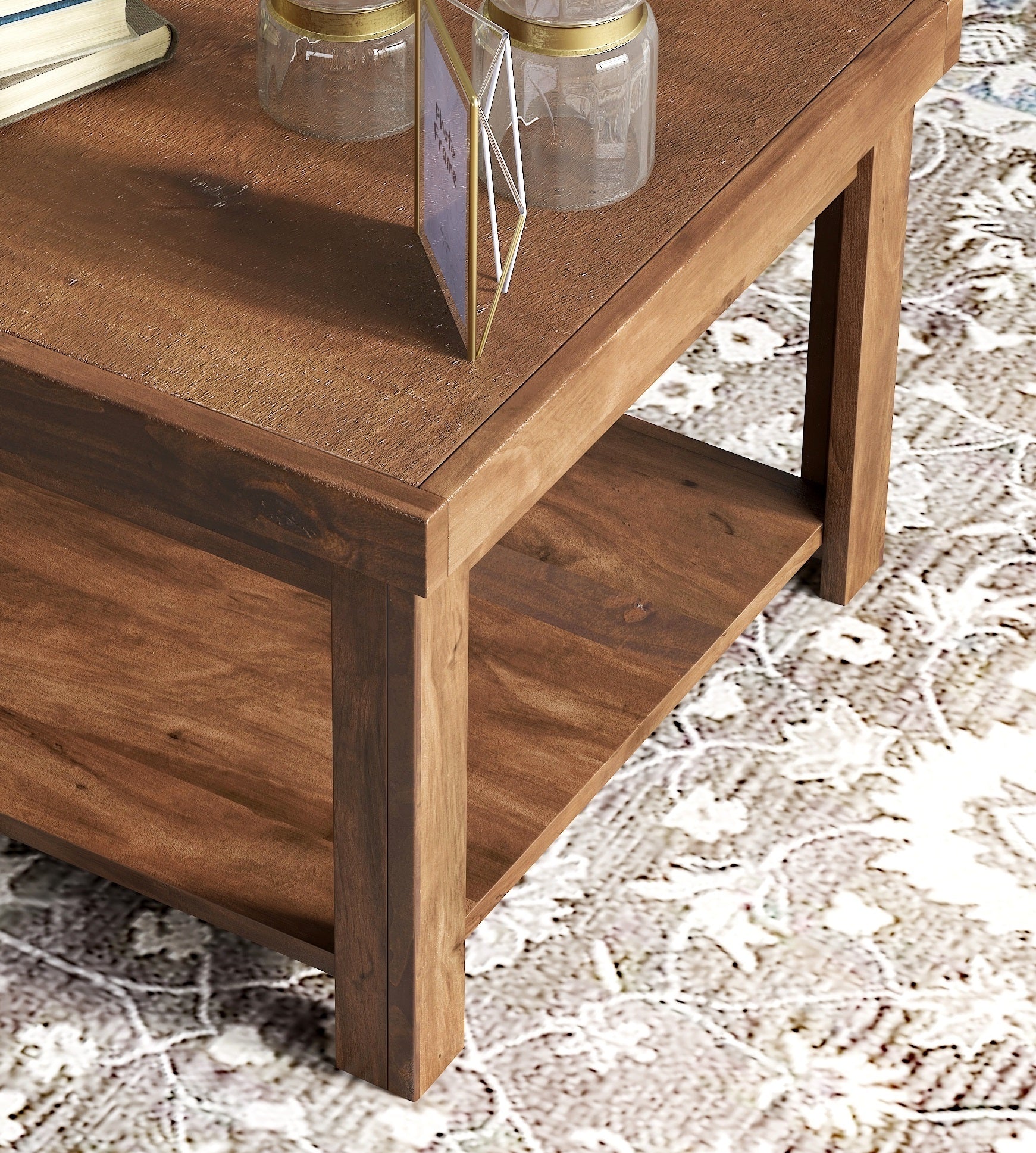 Sausalito 24" Side Table, No Assembly Required, Whiskey Finish Brown Brown Lodge,Rustic,Transitional Freestanding Alder Square Coffee & End Tables Wood