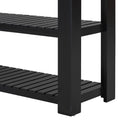 Stylish Entryway Console Table With 4 Drawers And 2 Shelves, Suitable For Entryways, Living Rooms. Black Mdf