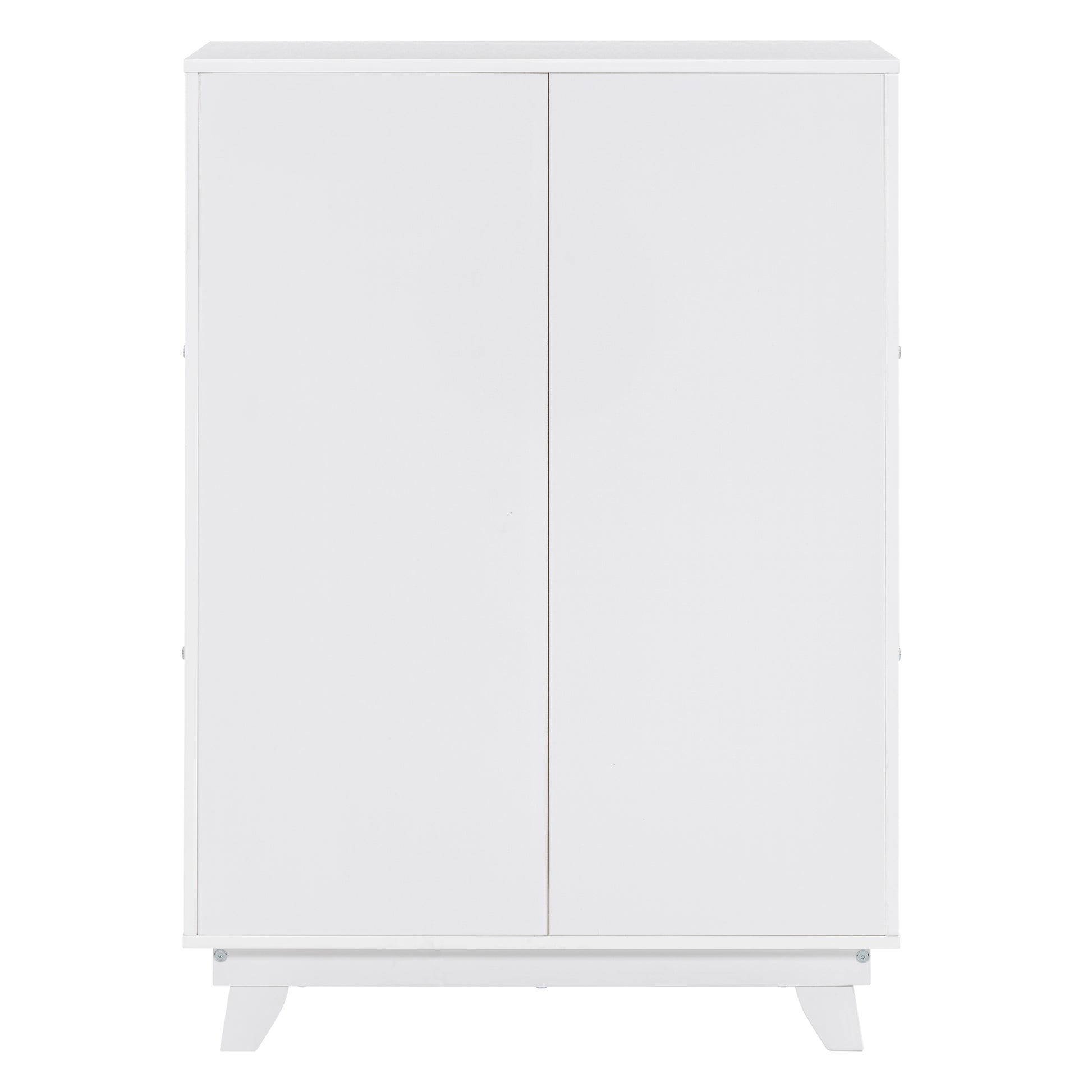 Wooden Wardrobe Cabinet With Hanging Rod, Storage Armoires With Doors ,White White Solid Wood