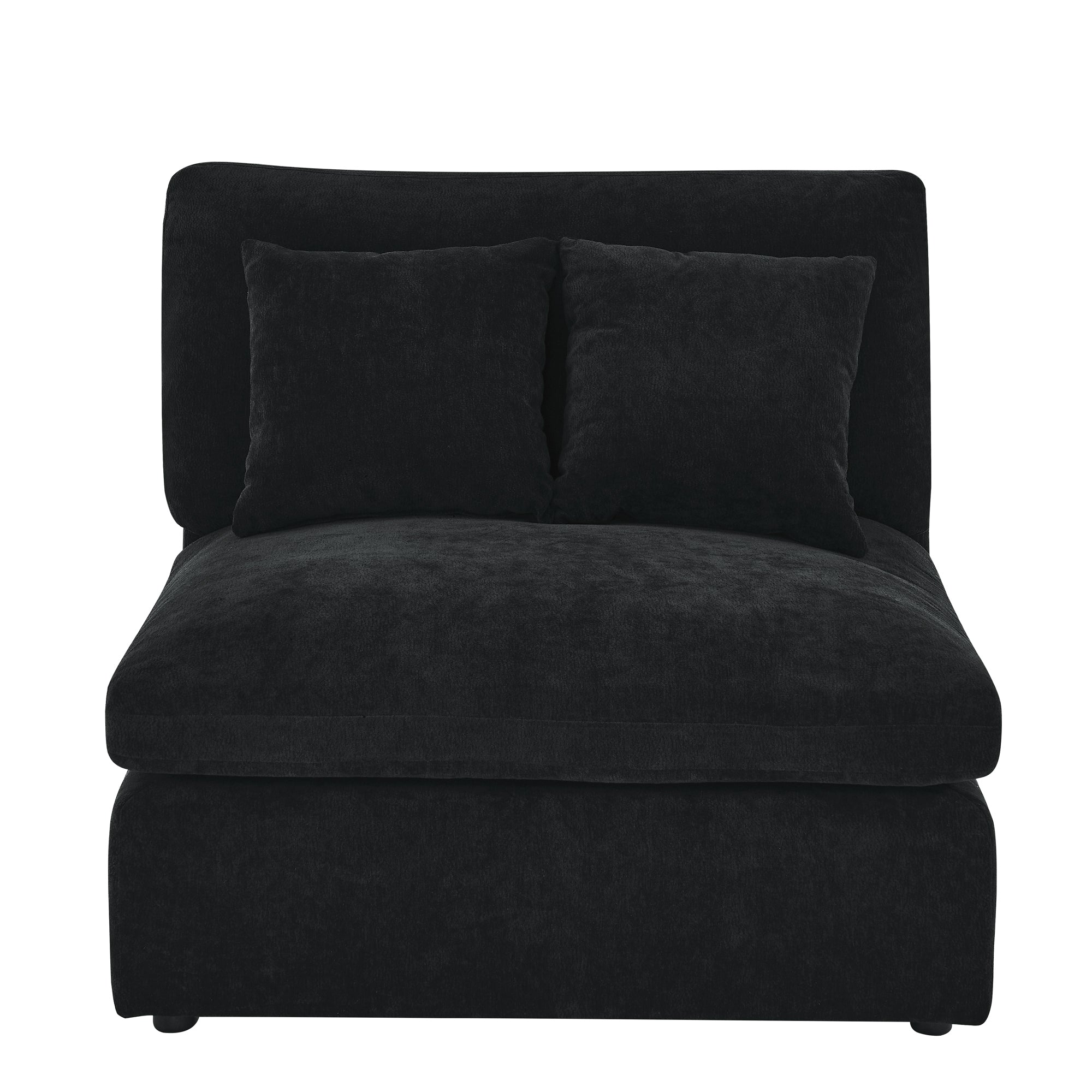 6 Seats Modular L Shaped Sectional Sofa with black-chenille-wood-primary living