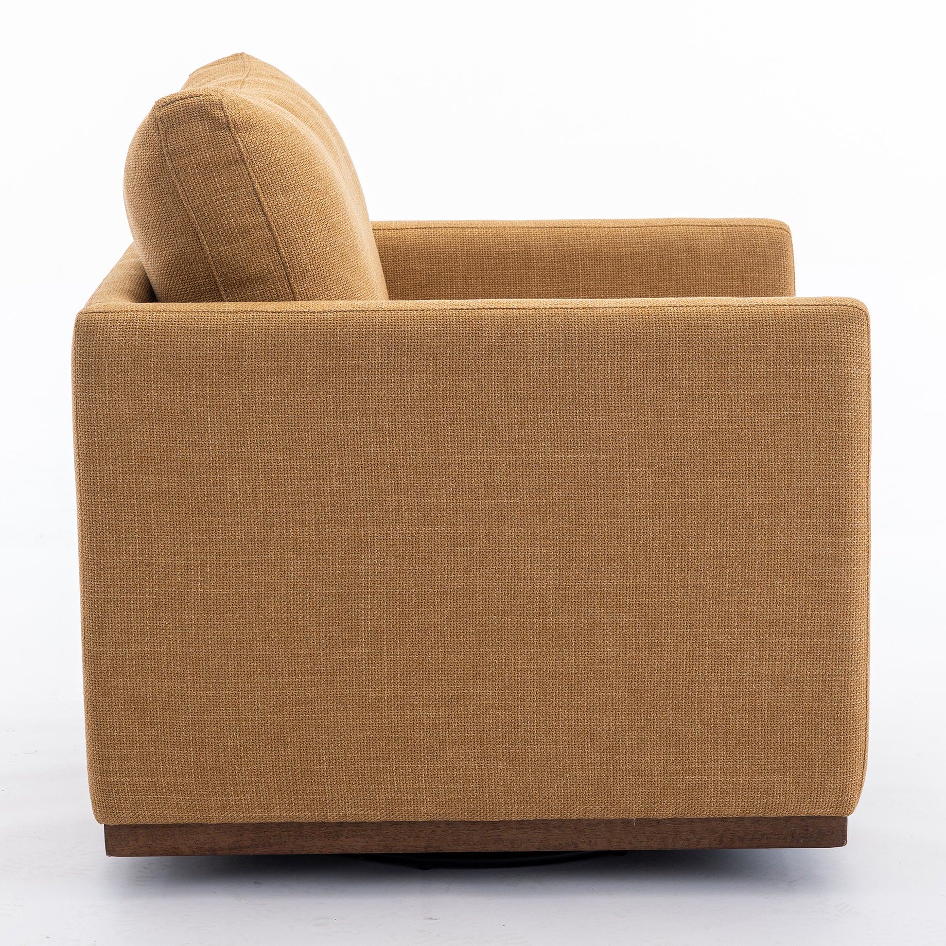 Mid Century Modern Swivel Accent Chair Armchair For Living Room, Bedroom, Guest Room, Office, Mustard Yellow 1 Mustard Yellow Linen