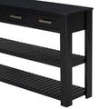 Stylish Entryway Console Table With 4 Drawers And 2 Shelves, Suitable For Entryways, Living Rooms. Black Mdf