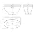 1400Mm Free Standing Artificial Stone Solid Surface Bathtub Matte Black Matte Black Oval Bathroom Freestanding Tubs Matte Less Than 59 In Classic,Luxury,Modern Soaking Center Solid Surface Solid Surface