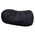 Lara 6.5 Foot Suede Cylindrical Bean Bag, Black Black Microfiber