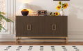 Retro Style Sideboard With Adjustable Shelves, Rectangular Metal Handles And Legs For Kitchen, Living Room, And Dining Room Espresso Espresso Mdf