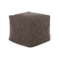 Naima Contemporary Fabric Square Pouf, Dark Brown Dark Brown Fabric