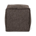 Naima Contemporary Fabric Square Pouf, Dark Brown Dark Brown Fabric