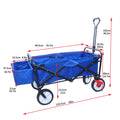 Folding Wagon Garden Shopping Beach Cart Blue Colour Blue Abs Steel Q235