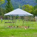 Large Metal Chicken Coop Hexagonal, Steel Wire Dipped Plastic Mesh, Oxford Cloth Silver Plated Waterproof And Uv Resistant, Ducks, Rabbits, Sheep And Birds Outdoor House. 13.1*8.6Ft Silver Metal