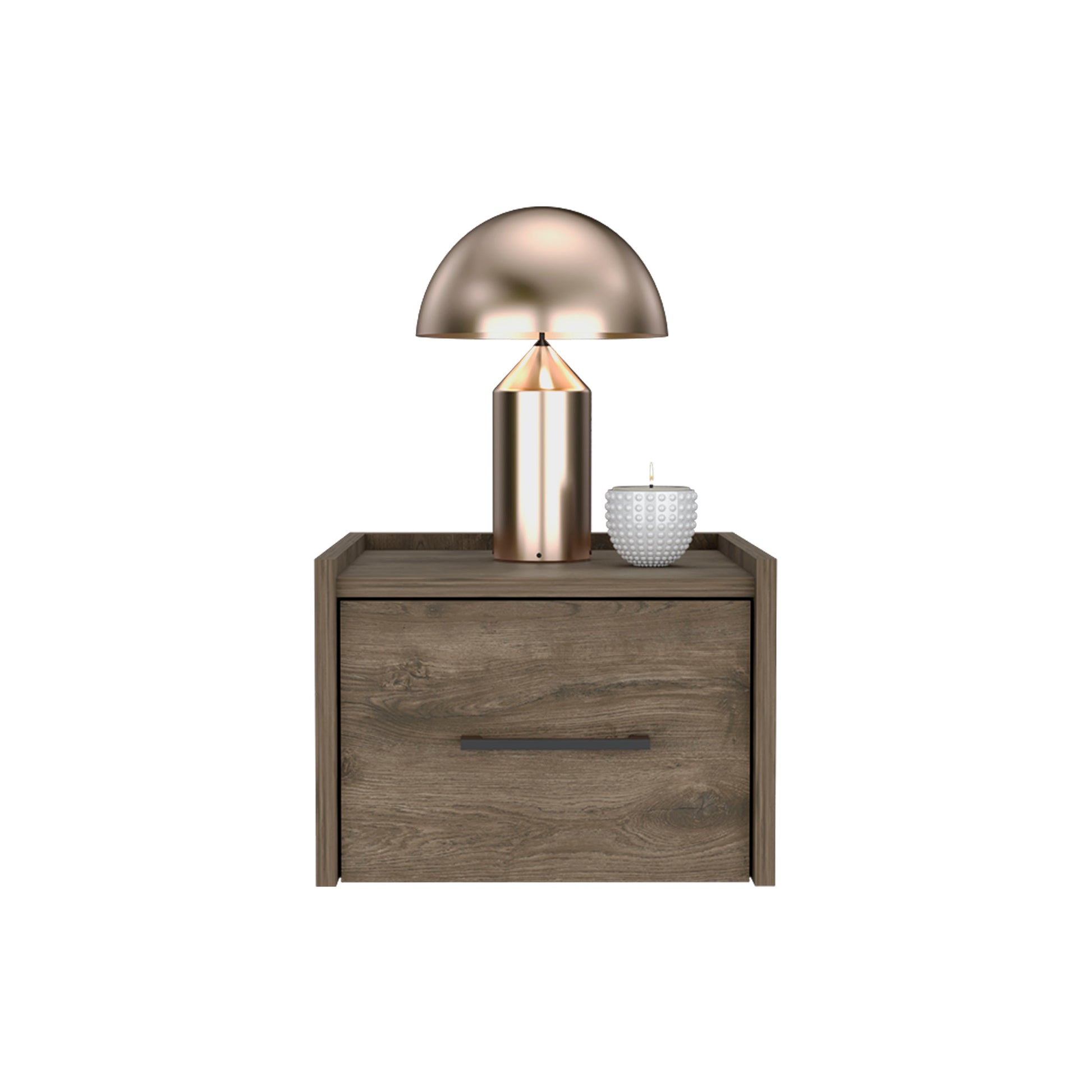 Floating Nightstand, Space Saving Design With Handy Drawer And Surface, Dark Brown Dark Brown Particle Board Engineered Wood