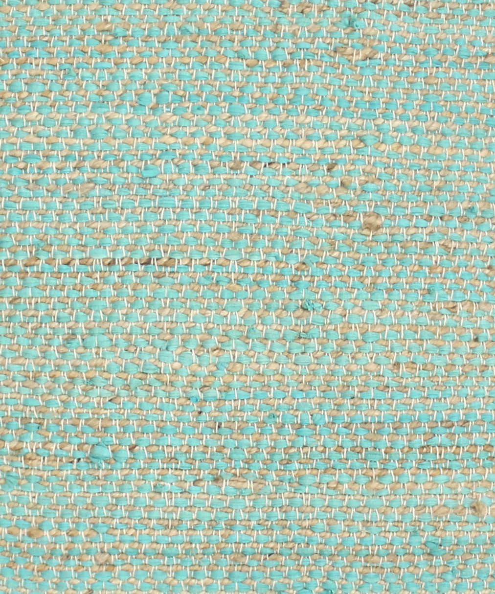 Forest Large Square Pouf, Aqua Beige Aqua Fabric