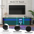 Modern Design Tv Stands For Tvs Up To 80'', Led Light Entertainment Center, Media Console With Multi Functional Storage, Tv Cabinet For Living Room,Bedroom, Home Theatre Black Primary Living Space 70 79 Inches 70 79 Inches Particle Board