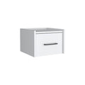 Floating Nightstand, Space Saving Design With Handy Drawer And Surface, White White Particle Board Engineered Wood