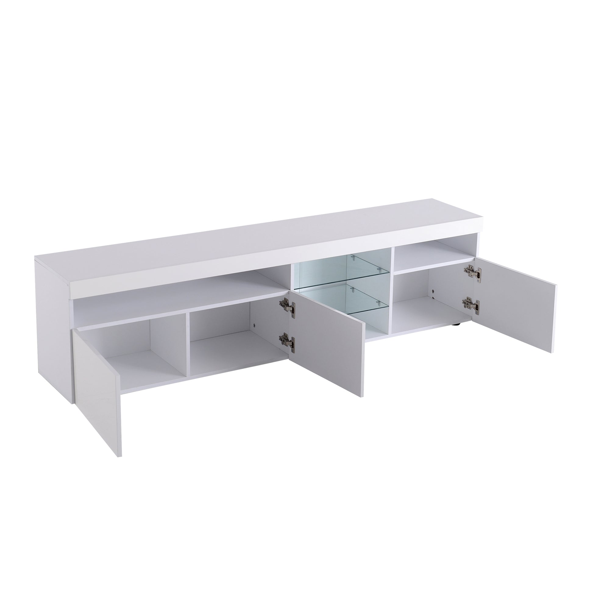 Modern Design Tv Stands For Tvs Up To 80'', Led Light Entertainment Center, Media Console With Multi Functional Storage, Tv Cabinet For Living Room,Bedroom, Home Theatre White Primary Living Space 70 79 Inches 70 79 Inches Particle Board