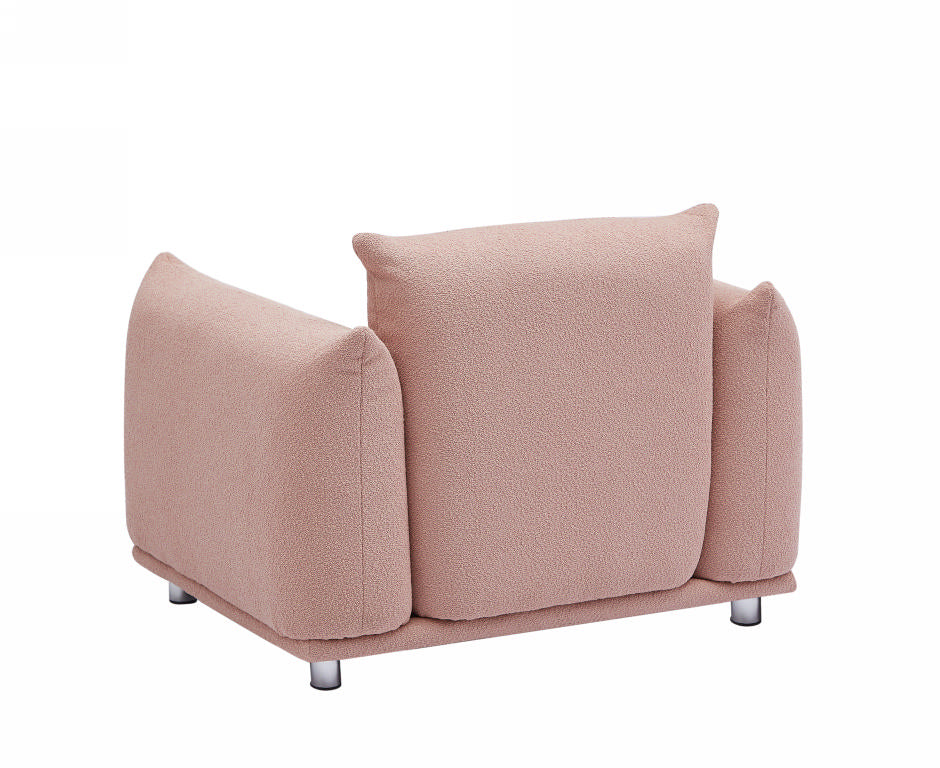 Sherpa Accent Chair Single Sofa 42"W Accent Chair For Bedroom Living Room Apartment, Pink Pink White Microfiber Wood Primary Living Space Tight Back Medium Soft Heavy Duty Eucalyptus Pillow Top Arms Foam Fabric 1 Seat