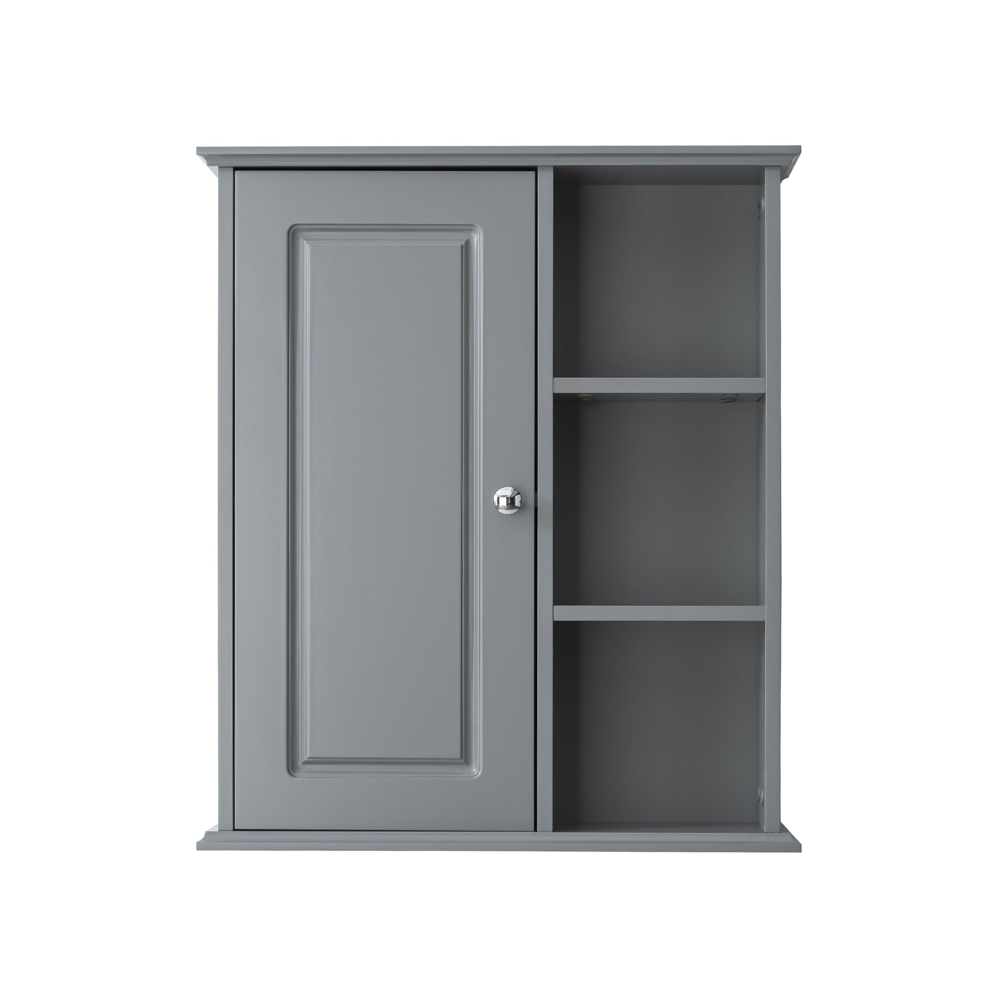 Bathroom Wall Cabinet in Black Ready to Assemble grey-1-3-soft close doors-wall