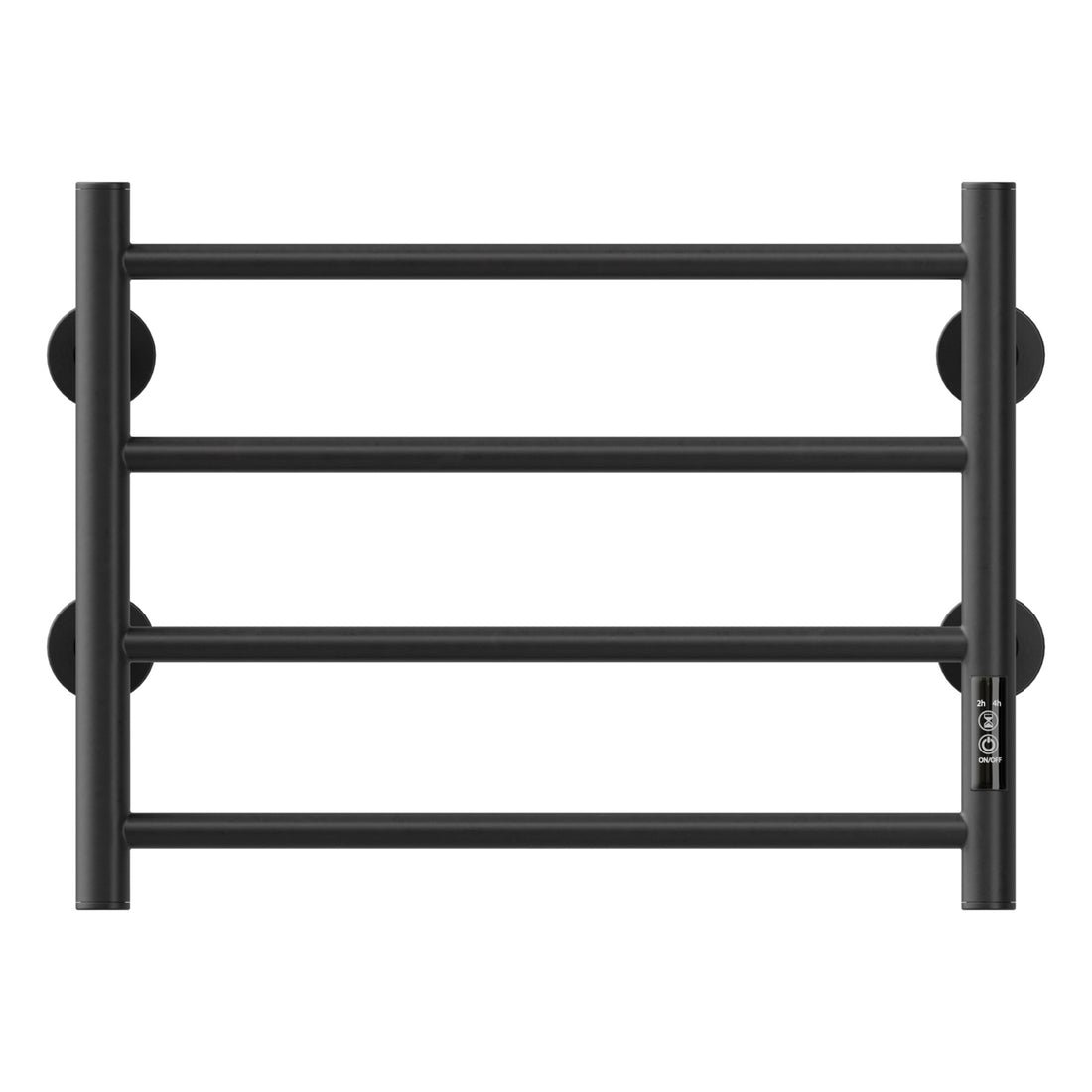 Electric Heated Towel Warmer 4 Bars For Bathroom, Stainless Steel Wall Mounted Heated Towel Drying Rack Black Black Bathroom Aluminium