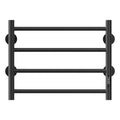 Electric Heated Towel Warmer 4 Bars For Bathroom, Stainless Steel Wall Mounted Heated Towel Drying Rack Black Black Bathroom Aluminium