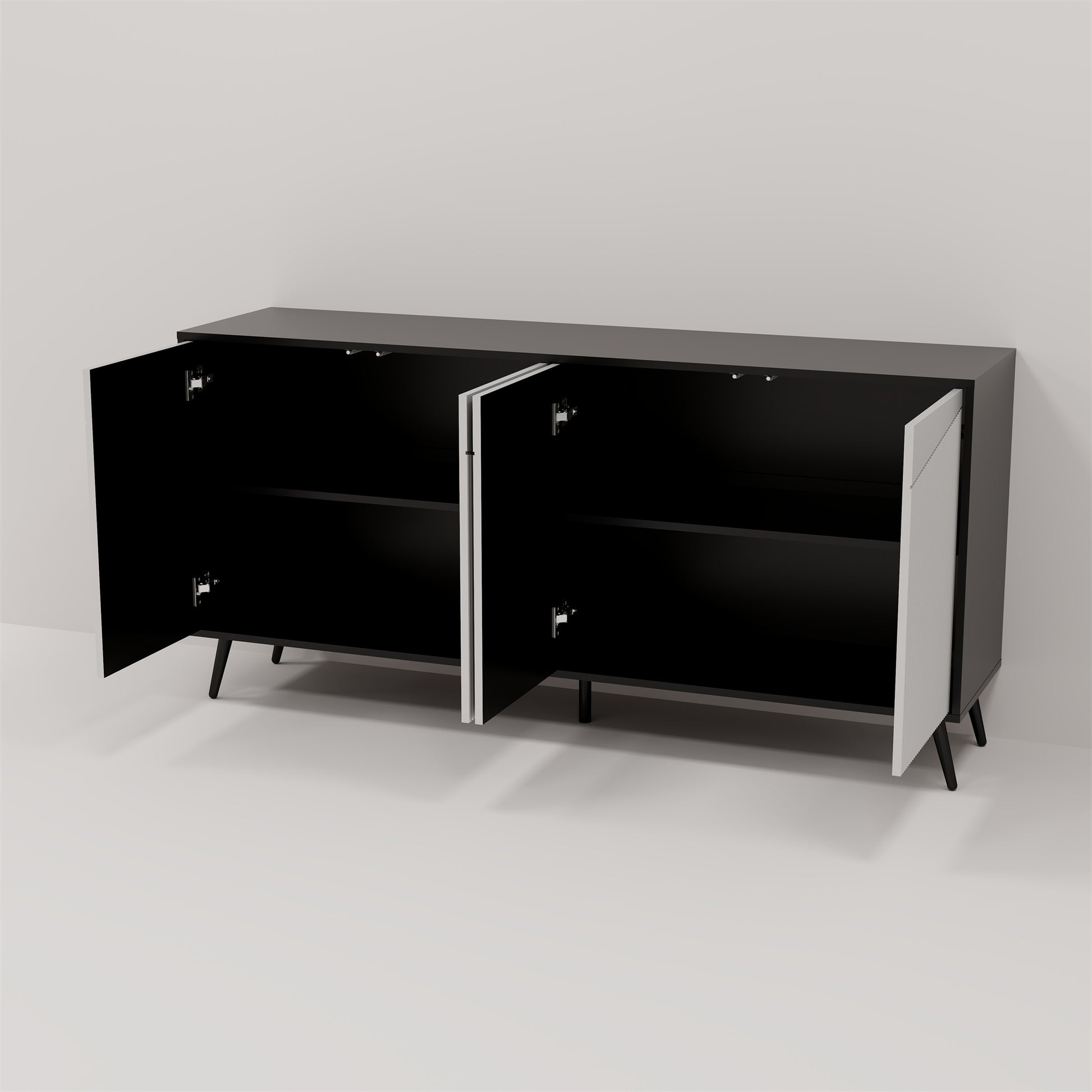 Black four door side cabinet