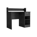 Vera Computer Desk With Top Open Shelf, 1 Drawer And 2 Storage Shelves, Smokey Oak Gray Particle Board Particle Board