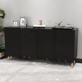 Folio 4 Door Cream Style Sideboard - Black Mdf