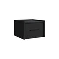 Black Modern Floating Nightstand, Space Saving Design With Convenient Drawer And Black Pull Handle. Black Particle Board Engineered Wood