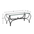 Tempered Glass Surface 3 Piece Coffee Table Set Decor Rectangle Coffee Table With 2 Square End Side Table Unique Design Coffee Table With Sturdy Construction For Living Room Rustic Black Black Primary Living Space American Design,Retro Rectangular Coffee