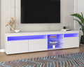 Modern Design Tv Stands For Tvs Up To 80'', Led Light Entertainment Center, Media Console With Multi Functional Storage, Tv Cabinet For Living Room,Bedroom, Home Theatre White Primary Living Space 70 79 Inches 70 79 Inches Particle Board