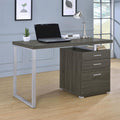 3 Drawer Office Desk In Weathered Grey Finish Grey Drawers Particle Board Mdf