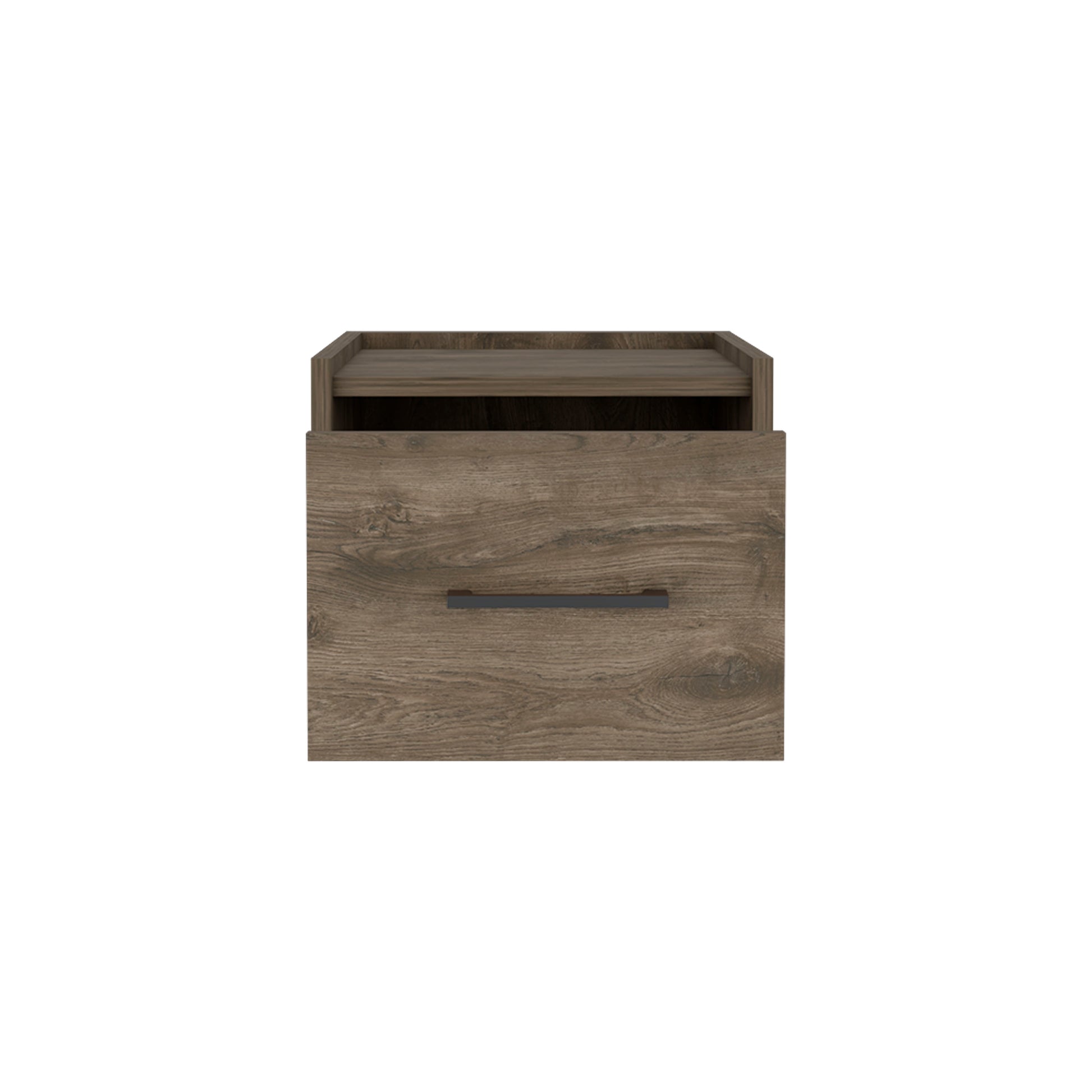 Floating Nightstand, Space Saving Design With Handy Drawer And Surface, Dark Brown Dark Brown Particle Board Engineered Wood
