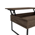 Lift Top Coffee Table, Flexible Shelf, Two Legsdark Walnut Brown Particle Board Particle Board