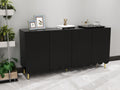 Folio 4 Door Cream Style Sideboard - Black Mdf