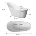 1700mm Solid Surface Soaking Bathtub Galactic