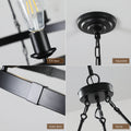 Retro Style Large 2 Tier Circular Ceiling Ironwork Chandelier Black Retro Iron