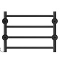 Electric Heated Towel Warmer 4 Bars For Bathroom, Stainless Steel Wall Mounted Heated Towel Drying Rack Black Black Bathroom Aluminium