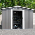 Patio, Lawn & Garden,Metal Outdoor Storage Shed 10Ft X 8Ft, Clearance With Lockable Door Metal Garden Shed Steel Anti Corrosion Storage House Waterproof Tool Shed For Backyard Patio, Lawn And Garden Grey Year Round Use Metal