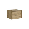 Floating Nightstand, Space Saving Design With Handy Drawer And Surface, Macadamia Beige Particle Board Engineered Wood