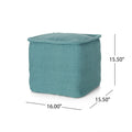 Hansolo Yarn Square Pouf, Teal Teal Cotton