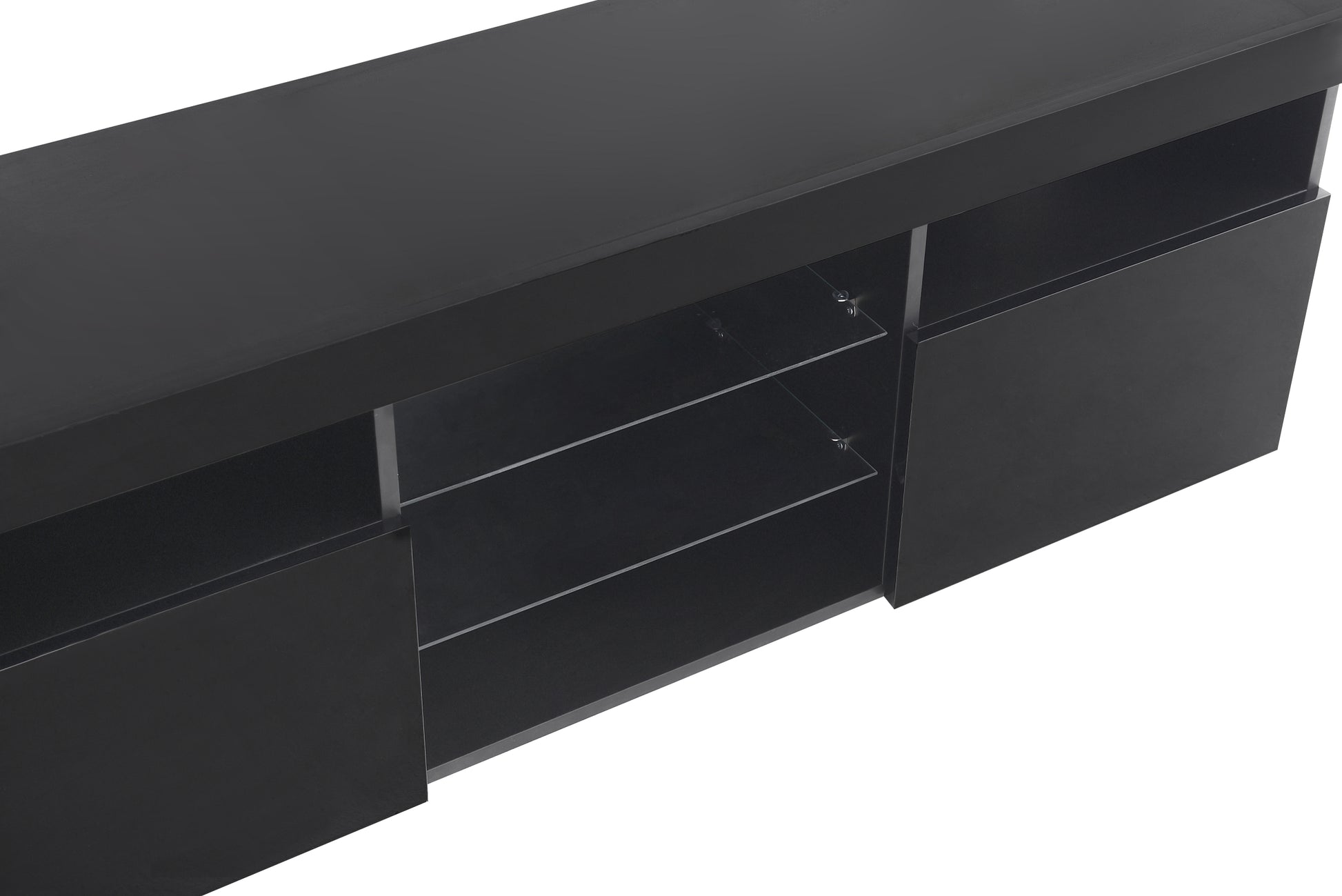 Modern Design Tv Stands For Tvs Up To 80'', Led Light Entertainment Center, Media Console With Multi Functional Storage, Tv Cabinet For Living Room,Bedroom, Home Theatre Black Primary Living Space 70 79 Inches 70 79 Inches Particle Board