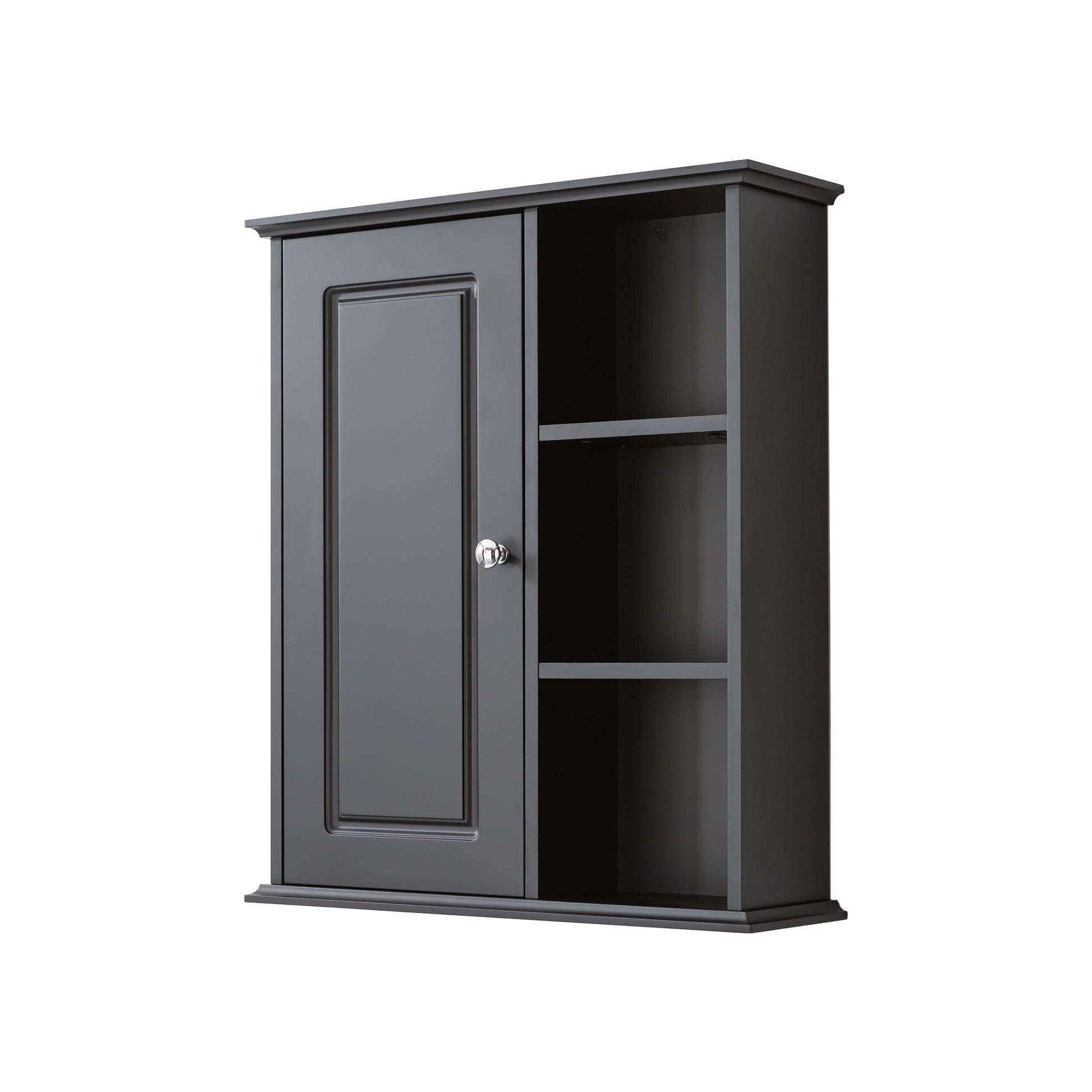 Bathroom Wall Cabinet in Black Ready to Assemble black-1-3-soft close doors-wall