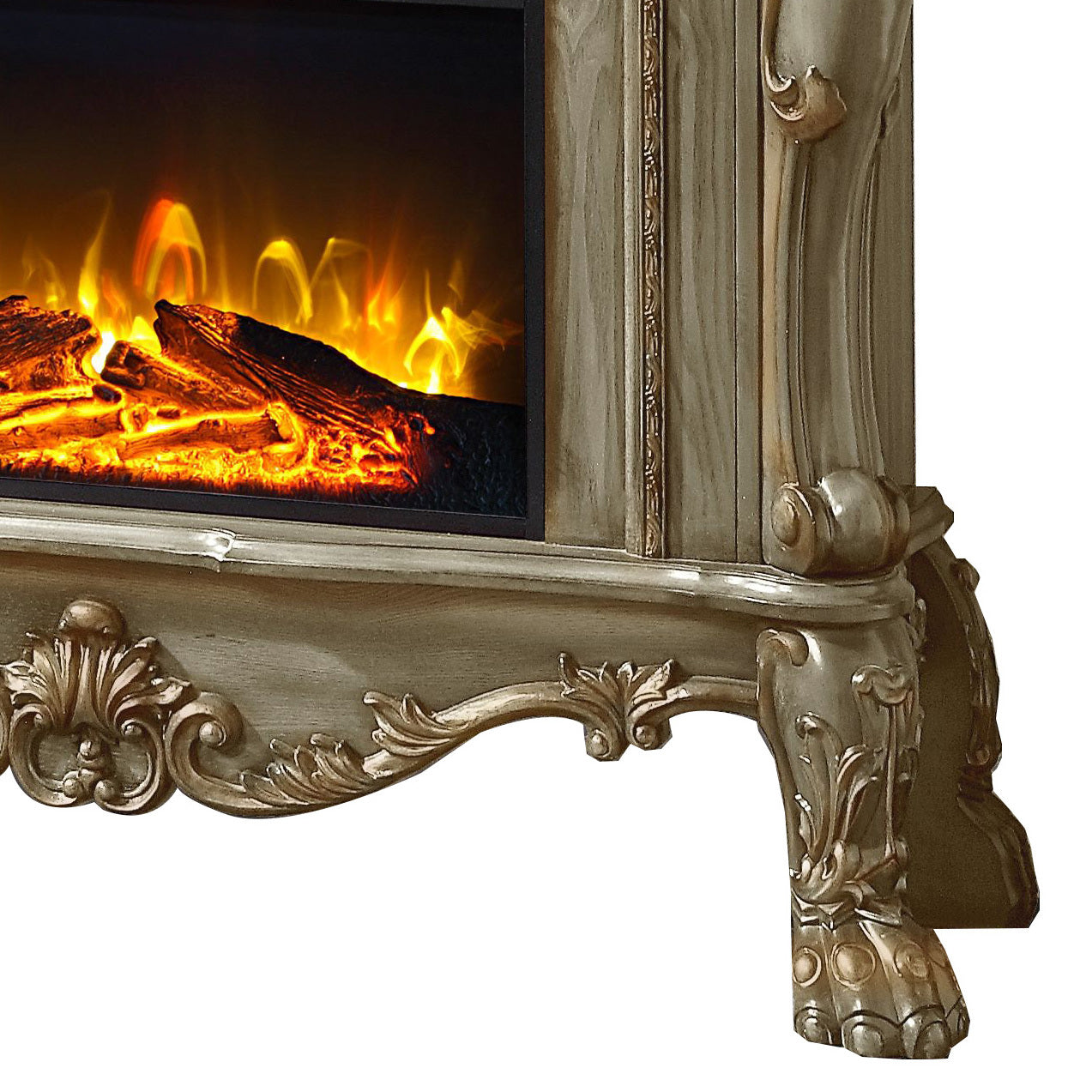 Acme Dresden Fireplace Gold Patina Finish Ac01308